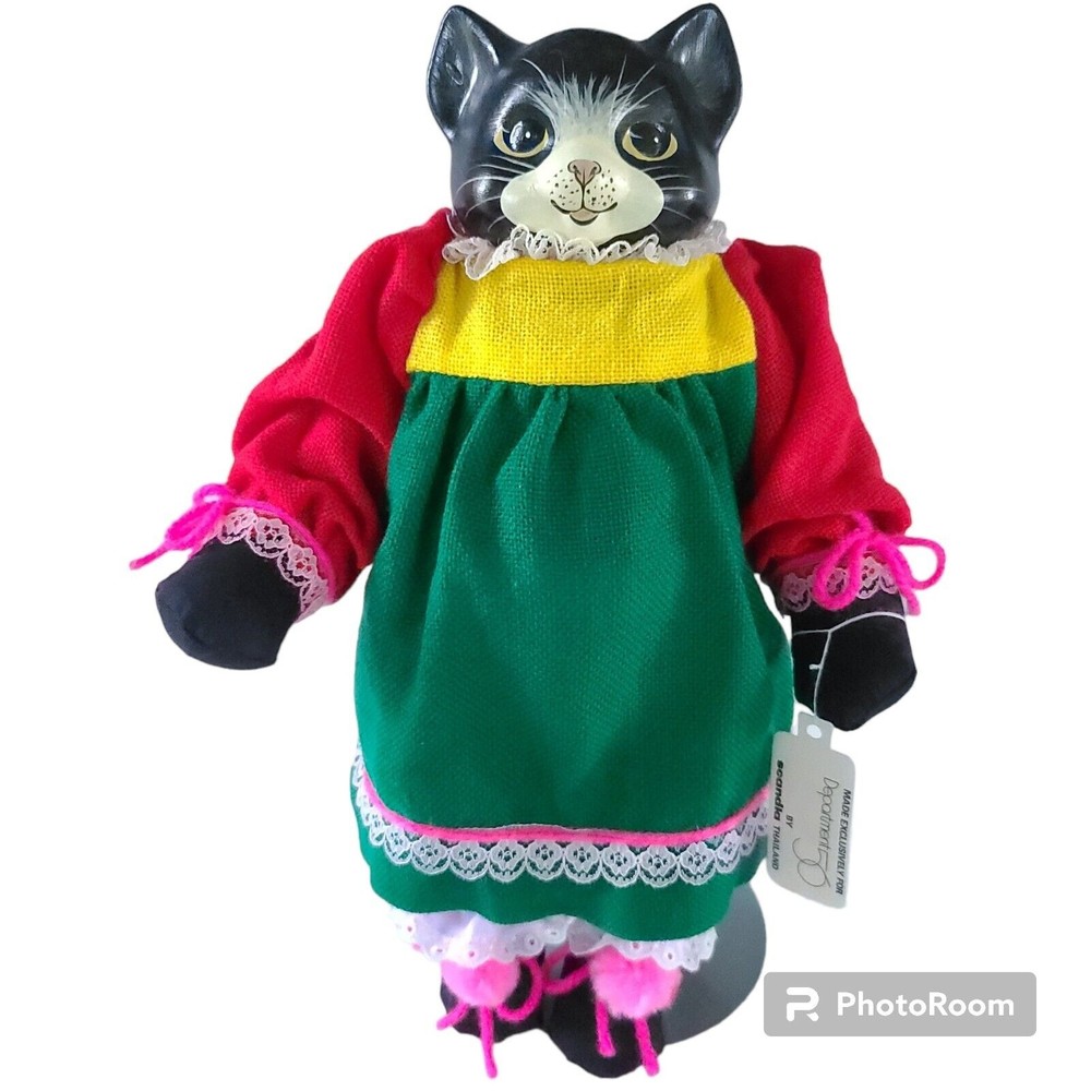 Dept 56 Clarissa Rare Vintage Handpainted Composition Cat Kitten Doll